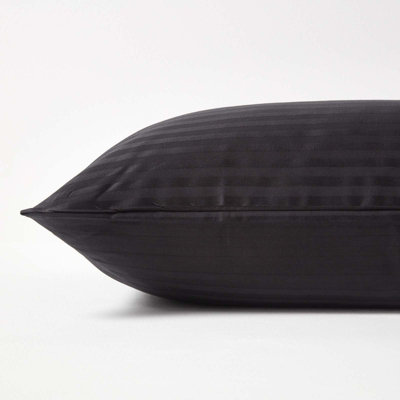Homescapes Black Continental Egyptian Cotton Pillowcase 330 TC, 40 x 80 cm