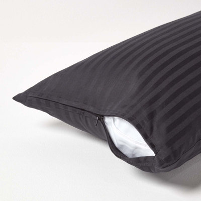 Homescapes Black Continental Egyptian Cotton Pillowcase 330 TC, 40 x 80 cm