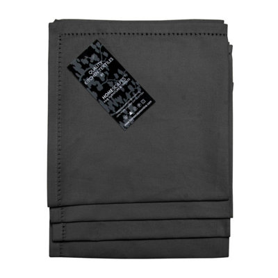 Homescapes Black Cotton Fabric 4 Napkins Set