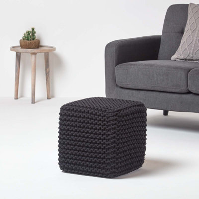 Black cube store footstool