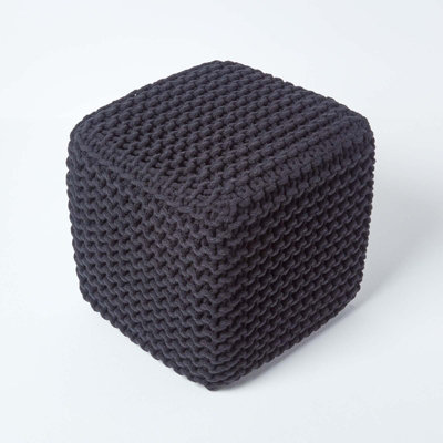 Black cube store footstool