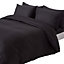 Homescapes Black Egyptian Cotton Duvet Cover and Pillowcases 330 TC, King