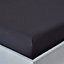 Homescapes Black Egyptian Cotton Fitted Sheet 200 TC, Double