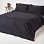 Homescapes Black Egyptian Cotton Fitted Sheet 200 TC, Small Double