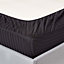 Homescapes Black Egyptian Cotton Satin Stripe Fitted Sheet 330 TC, Double