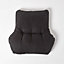 Homescapes Black Faux Suede Back Support Cushion
