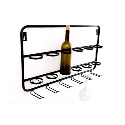 Homescapes Black Iron Wine Bottle Rack DIY at B&Q
