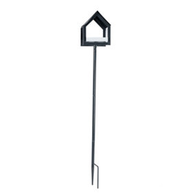 Homescapes Black Standalone Metal Bird Table, 1.3m Tall