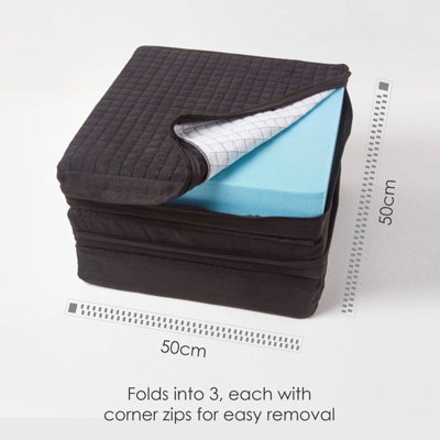 Homescapes Black Suede Orthopaedic Foam 3 Seater Booster Cushion