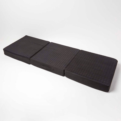 Homescapes Black Suede Orthopaedic Foam 3 Seater Booster Cushion