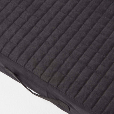 Homescapes Black Suede Orthopaedic Foam 3 Seater Booster Cushion