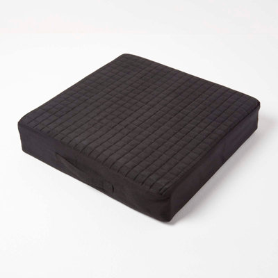 Homescapes Black Suede Orthopaedic Foam Armchair Booster Cushion