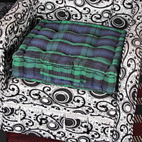 Homescapes Black Watch Tartan Cotton Armchair Booster Cushion