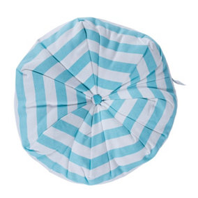 Homescapes Blue and White Stripe Pleated Round Floor Cushion