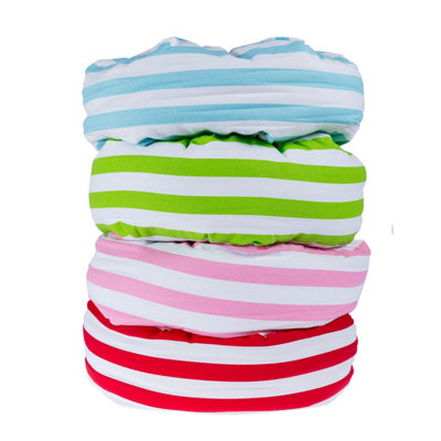 Homescapes Blue and White Stripe Pleated Round Floor Cushion