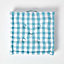 Homescapes Blue Block Check Cotton Gingham Floor Cushion, 40 x 40 cm