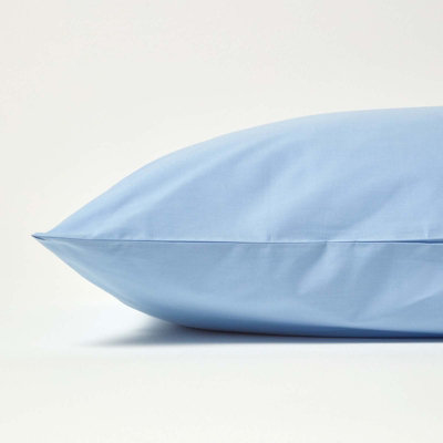 Homescapes Blue Continental Egyptian Cotton Pillowcase 200 TC, 40 x 80 cm