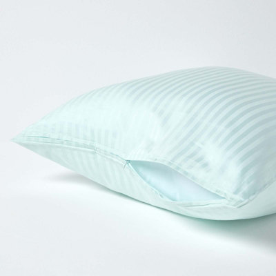 Homescapes Blue Continental Egyptian Cotton Pillowcase 330 TC, 60 x 60 cm