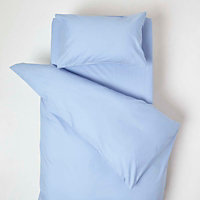 Homescapes Blue Cotton Cot Bed Duvet Cover Set 200 Thread Count