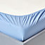 Homescapes Blue Cotton Fitted Cot Sheets 200 Thread Count, 2 Pack