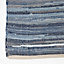 Homescapes Blue Denim Handwoven Striped Chindi Rug, 66 x 200 cm