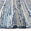 Homescapes Blue Denim Handwoven Striped Chindi Rug, 70 x 120 cm