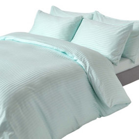 Homescapes Blue Egyptian Cotton Duvet Cover and Pillowcases 330 TC, Double
