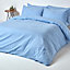 Homescapes Blue Egyptian Cotton Duvet Cover with Pillowcases 200 TC, Double