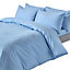 Homescapes Blue Egyptian Cotton Duvet Cover with Pillowcases 200 TC, King