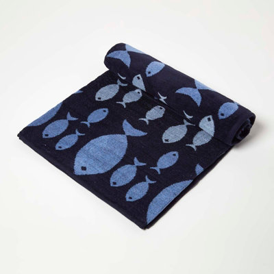 Homescapes Blue Fish 100% Recycled Cotton Beach Towel Price Comparisons | Compare The Build
