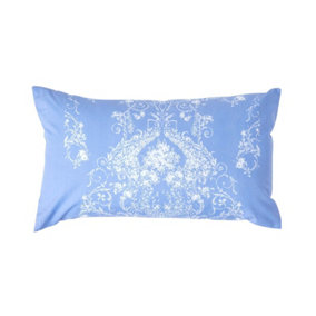 Homescapes Blue French Toile Patterned Rectangular Cushion, 50 x 30 cm