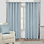 Homescapes Blue Geometric Jacquard Blackout Eyelet Curtain Pair, 66 x 72"