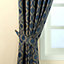 Homescapes Blue Modern Wave Jacquard Curtain Tie Back Pair