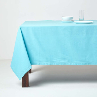 Homescapes Blue Tablecloth 137 x 228 cm