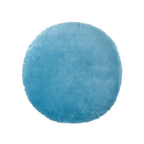 Homescapes Blue Velvet Cushion, 40 cm Round