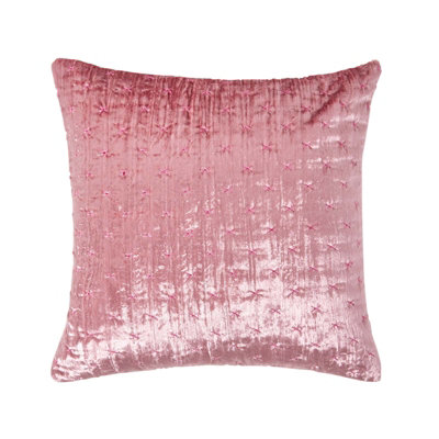 Homescapes Blush Pink Crushed Velvet Cushion Cover, 55 x 55 cm DIY at B&Q