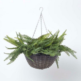 Homescapes Boston Fern Artificial Hanging Basket, 65 cm