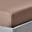 Homescapes Brown Organic Cotton Deep Fitted Sheet 18 inch 400 Thread count, Double