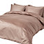 Homescapes Brown Organic Cotton Duvet Cover Set 400 Thread count, Single