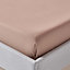 Homescapes Brown Organic Cotton Flat Sheet 400 Thread count, Single