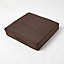 Homescapes Brown Quilted Faux Suede Armchair Booster Cushion Cover