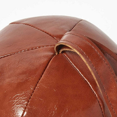 Homescapes Brown Round Faux Leather Door Stop