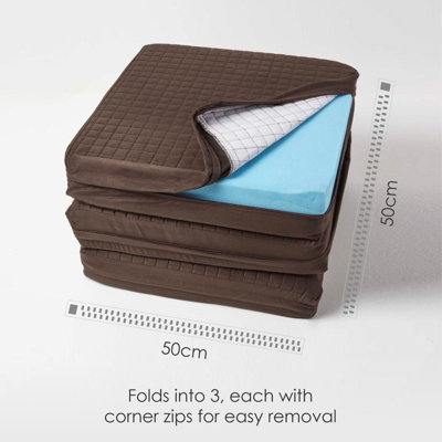 Homescapes Brown Suede Orthopaedic Foam 3 Seater Booster Cushion
