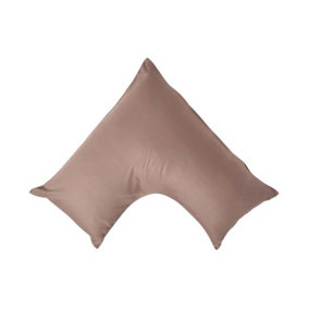 Homescapes Brown V Shaped Pillowcase Organic Cotton 400 Thread Count
