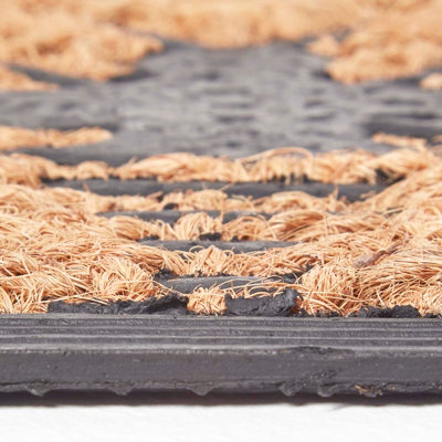 Homescapes Bumble Bee Rubber & Coir Doormat