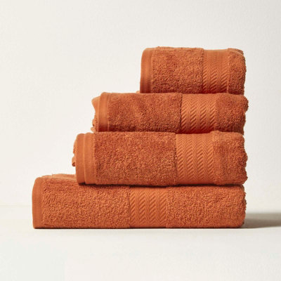 Homescapes Burnt Orange 100 Combed Egyptian Cotton Towel Bale Set 500 GSM DIY at B Q