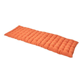Homescapes Burnt Orange Bench Cushion, Three Seater