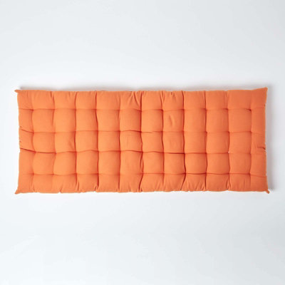 Homescapes Burnt Orange Bench Cushion, Two Seater