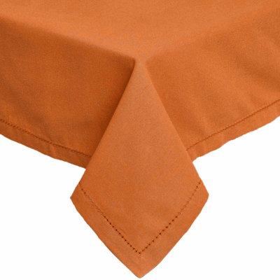 Homescapes Burnt Orange Cotton Tablecloth 137 x 228 cm