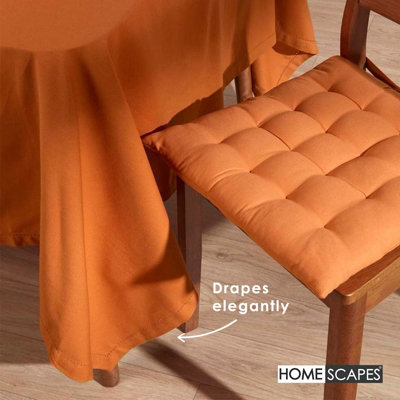 Homescapes Burnt Orange Cotton Tablecloth 137 x 228 cm